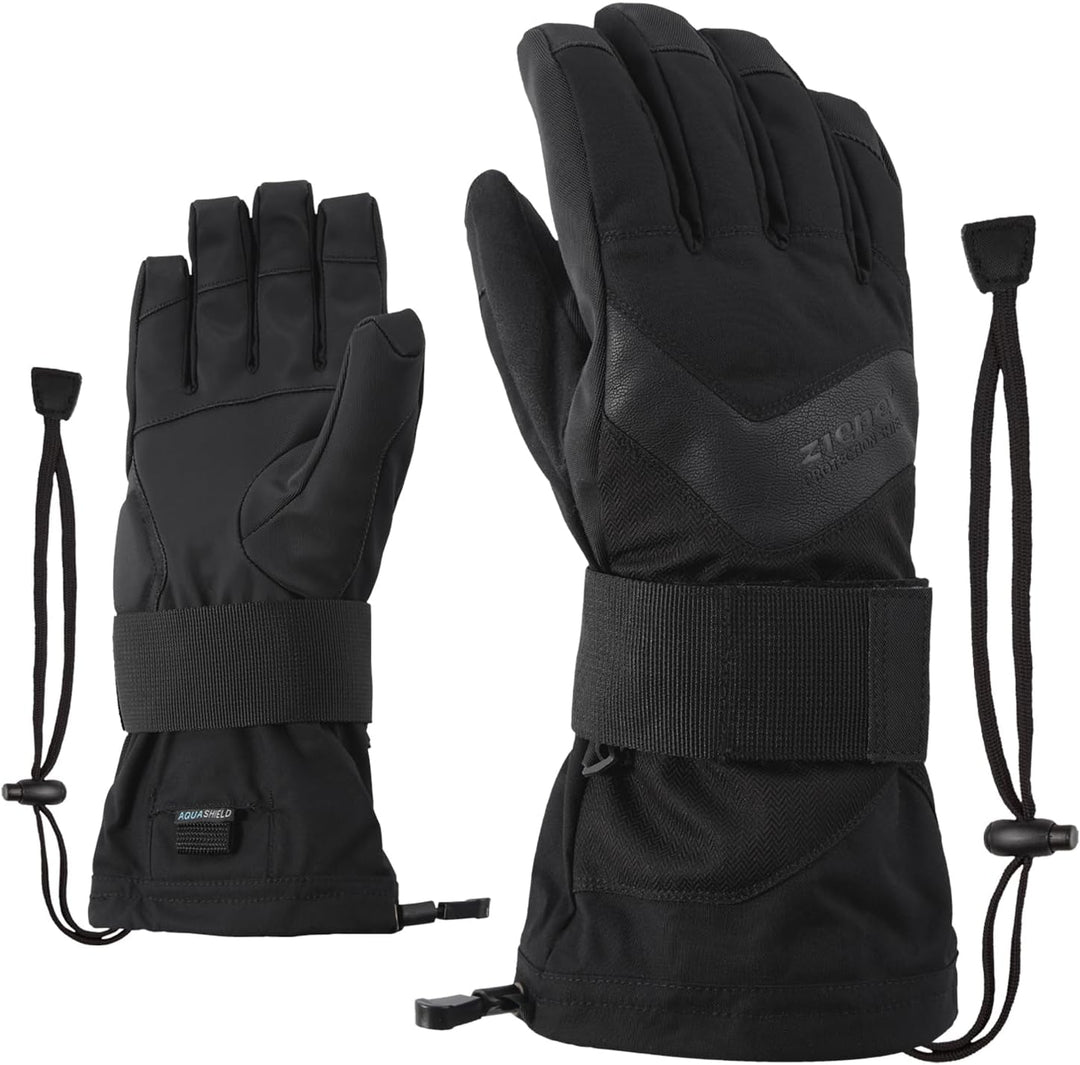 Ziener Milan As Snowboard-Handschuhe/Wintersport | Wasserdicht, Atmungsaktiv 11 black hb, 11 black h