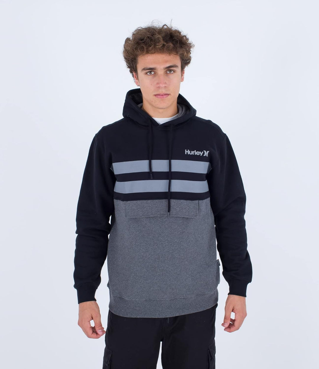Hurley Herren M Oceancare Block Party Pullover Sweatshirt S Schwarz, S Schwarz
