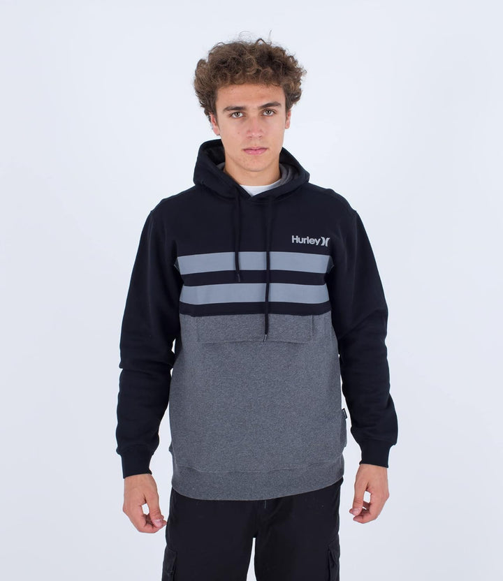 Hurley Herren M Oceancare Block Party Pullover Sweatshirt S Schwarz, S Schwarz