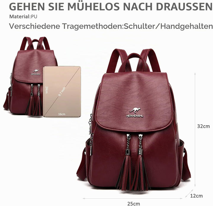 NICOLE &amp; DORIS Rucksack Damen Elegant Rucksack Anti Diebstahl Rucksackhandtaschen PU Leder Rucksäcke