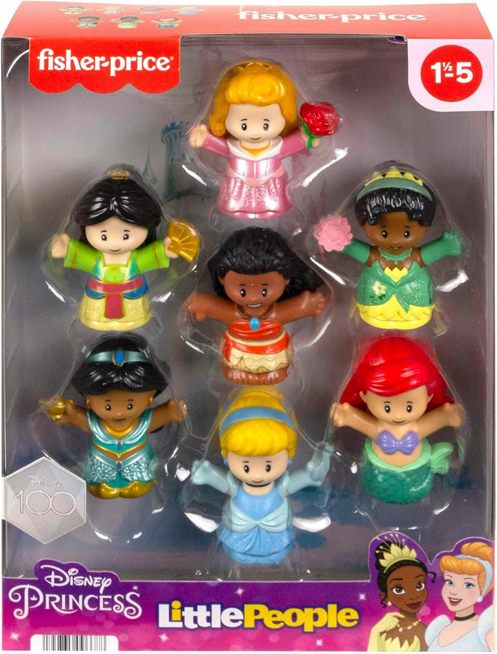 Fisher-Price HJW75 - Little People Disney Princess Spielzeug, Set mit 7 Figuren für Klein- und Vorsc