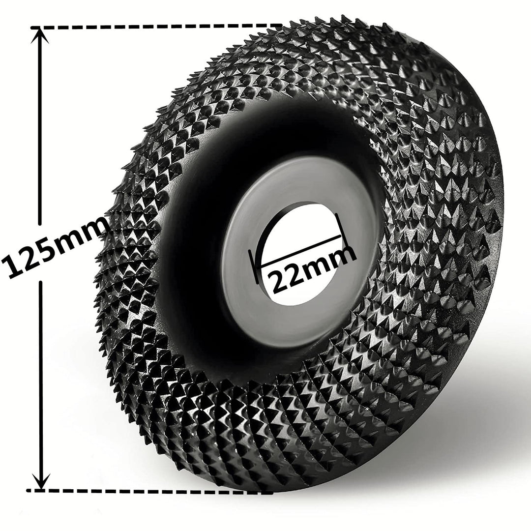 Holz Schleifscheibe für Winkelschleifer 125mm Raspelscheibe Holzschnitzscheibe KettensägeScheibe,Wol