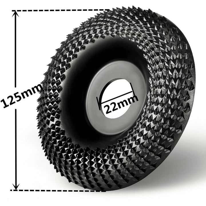 Holz Schleifscheibe für Winkelschleifer 125mm Raspelscheibe Holzschnitzscheibe KettensägeScheibe,Wol