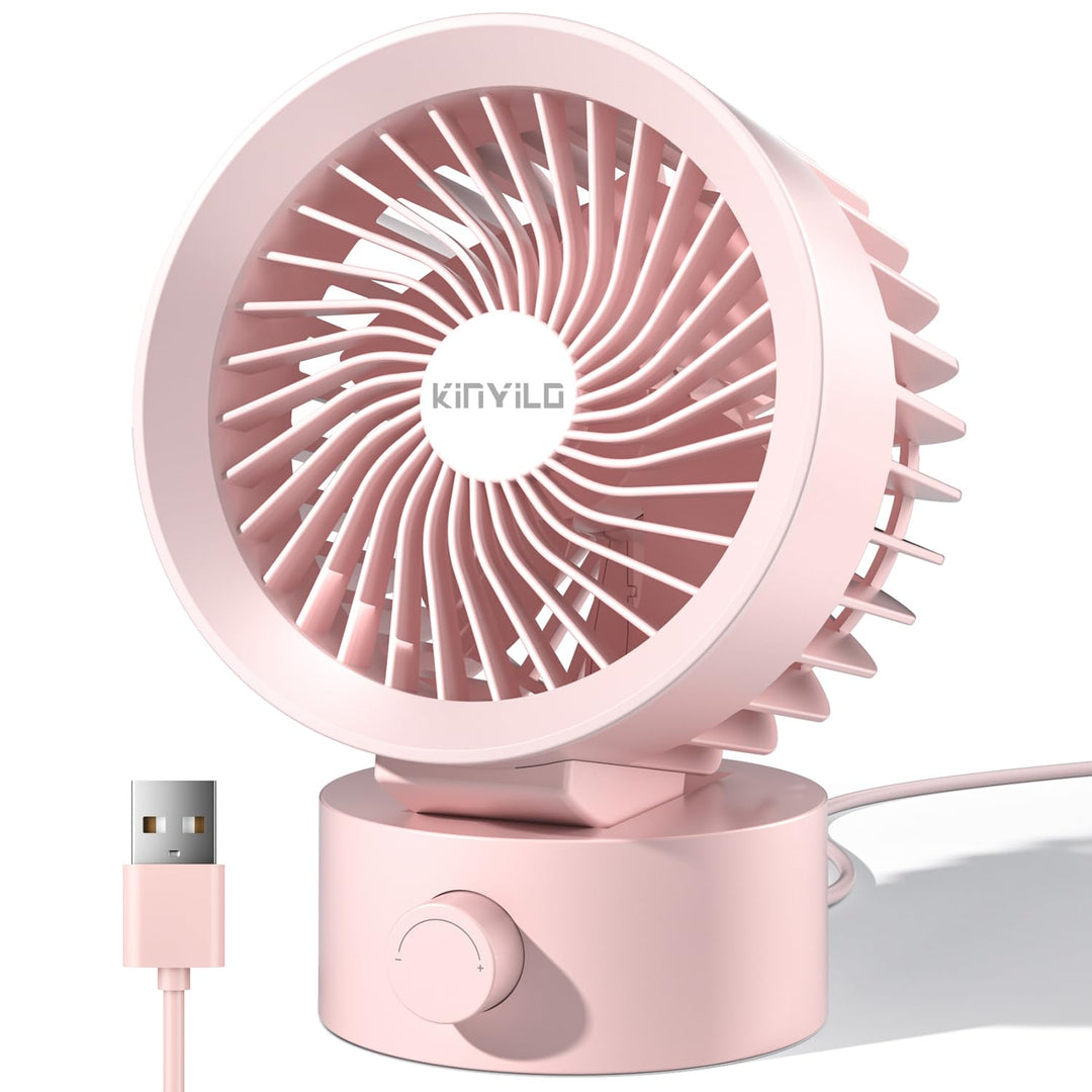 USB Ventilator Leise – Mini Tischventilator mit Stufenloser Regelung, Kleiner Schreibtischventilator