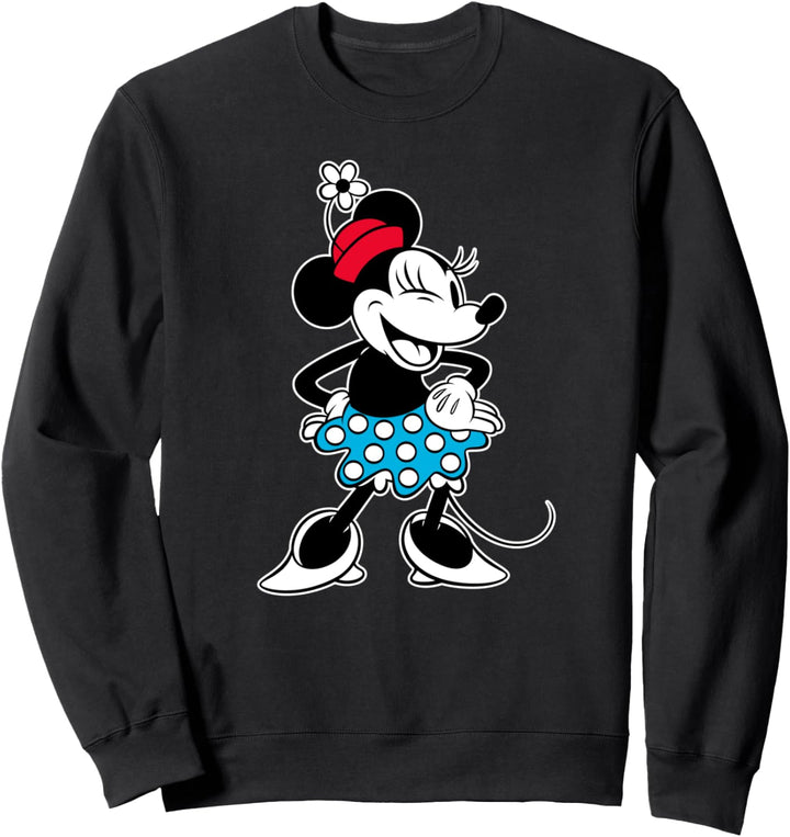 Disney Minnie Mouse Sassy Wink Black Sweatshirt