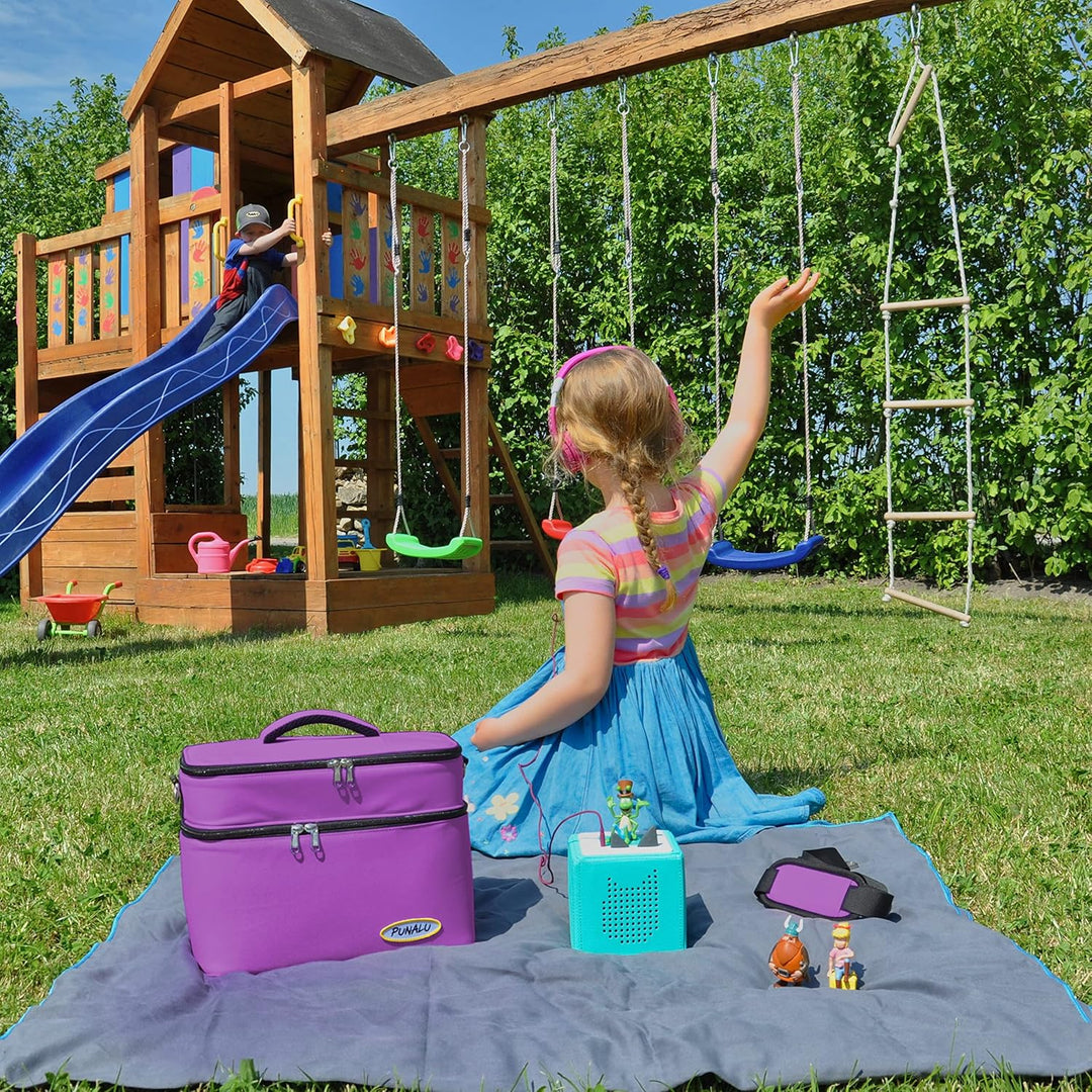 grosse Tasche für Toniebox, viel Platz für Tonie Hörfiguren, Toniebox Tasche (grün) Lila, Lila