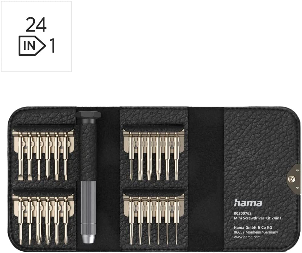 Hama Feinmechaniker Schraubendreher Mini (u.a. Kreuzschlitz, Schlitz, Torx Reparatur-Set magnetisch