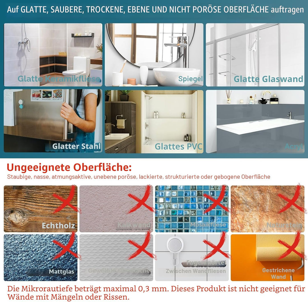 TAILI Duschkorb mit Saugnapf, 2er-Pack, strapazierfähiger Duschorganizer für das Badezimmer, abnehmb