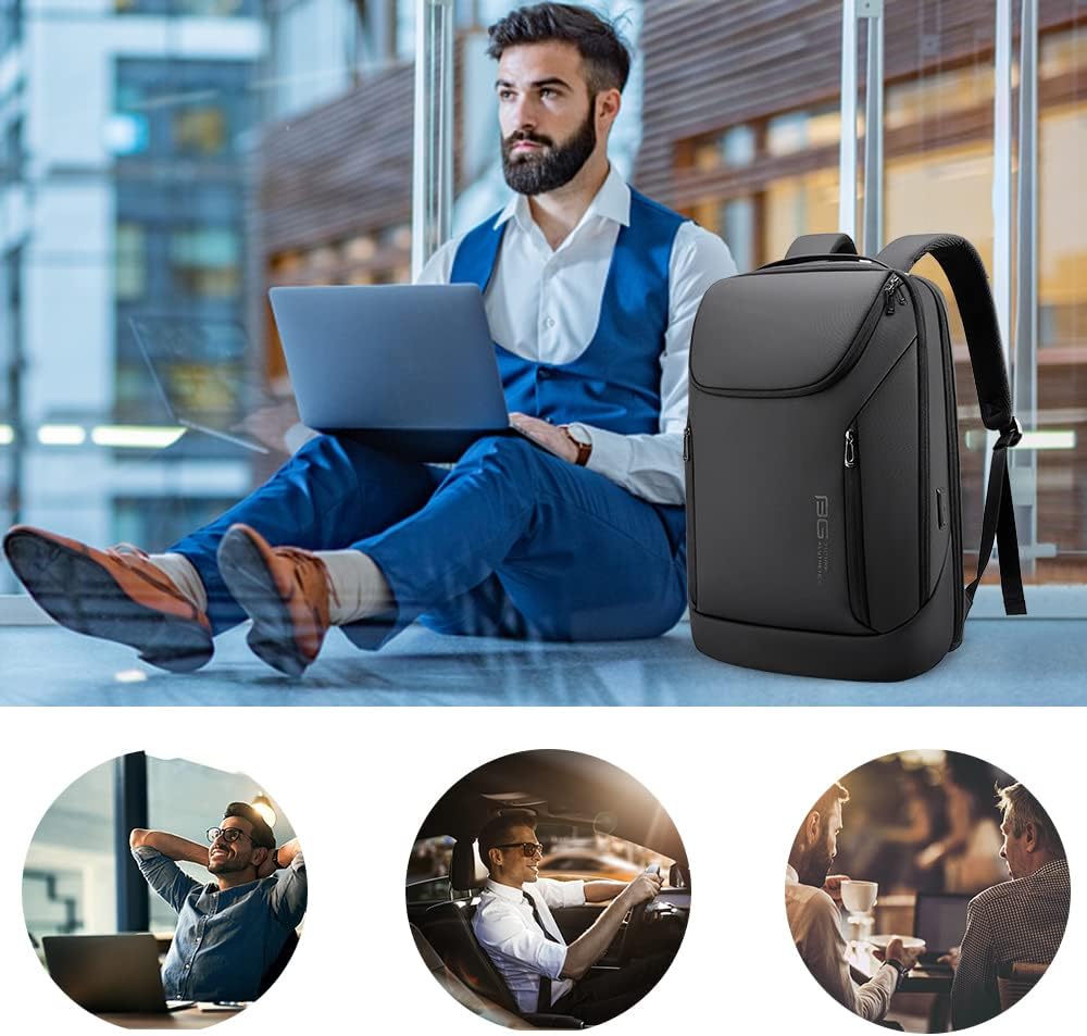 BANGE Business-Smart-Rucksack, wasserdicht, 39,6 cm (15,6 Zoll), Laptop-Rucksack mit USB-Ladeanschlu