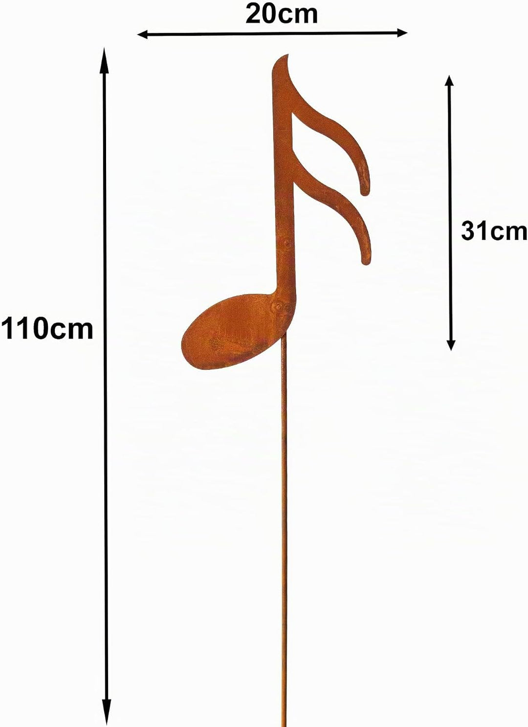 Bornhöft Gartenstecker Noten 3er Set Notenschlüssel Note Beetstecker Topfstecker Metall Rost Gartend