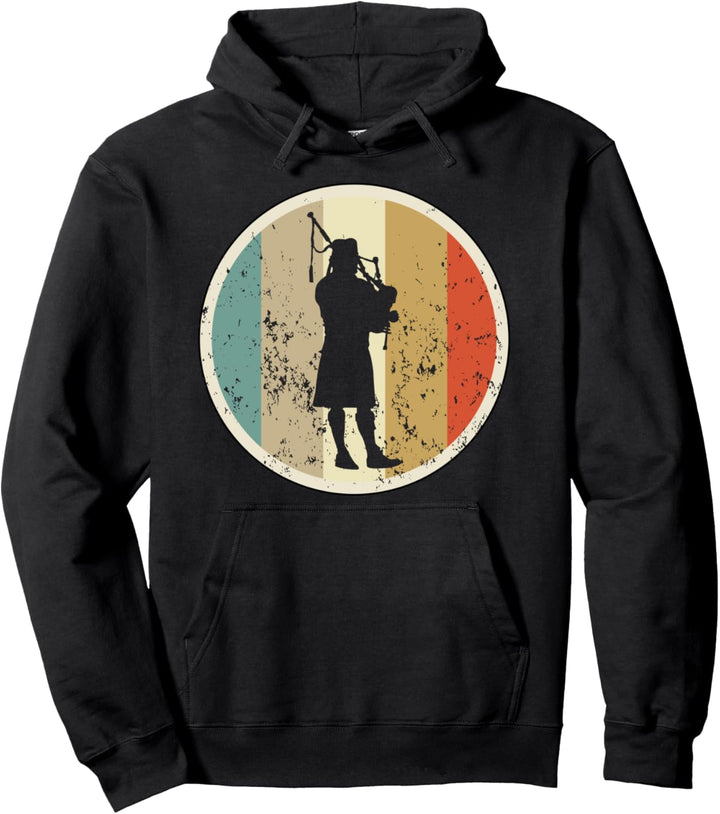 Dudelsack Spieler Dudelsackspieler Retro Vintage Grunge Fun Pullover Hoodie