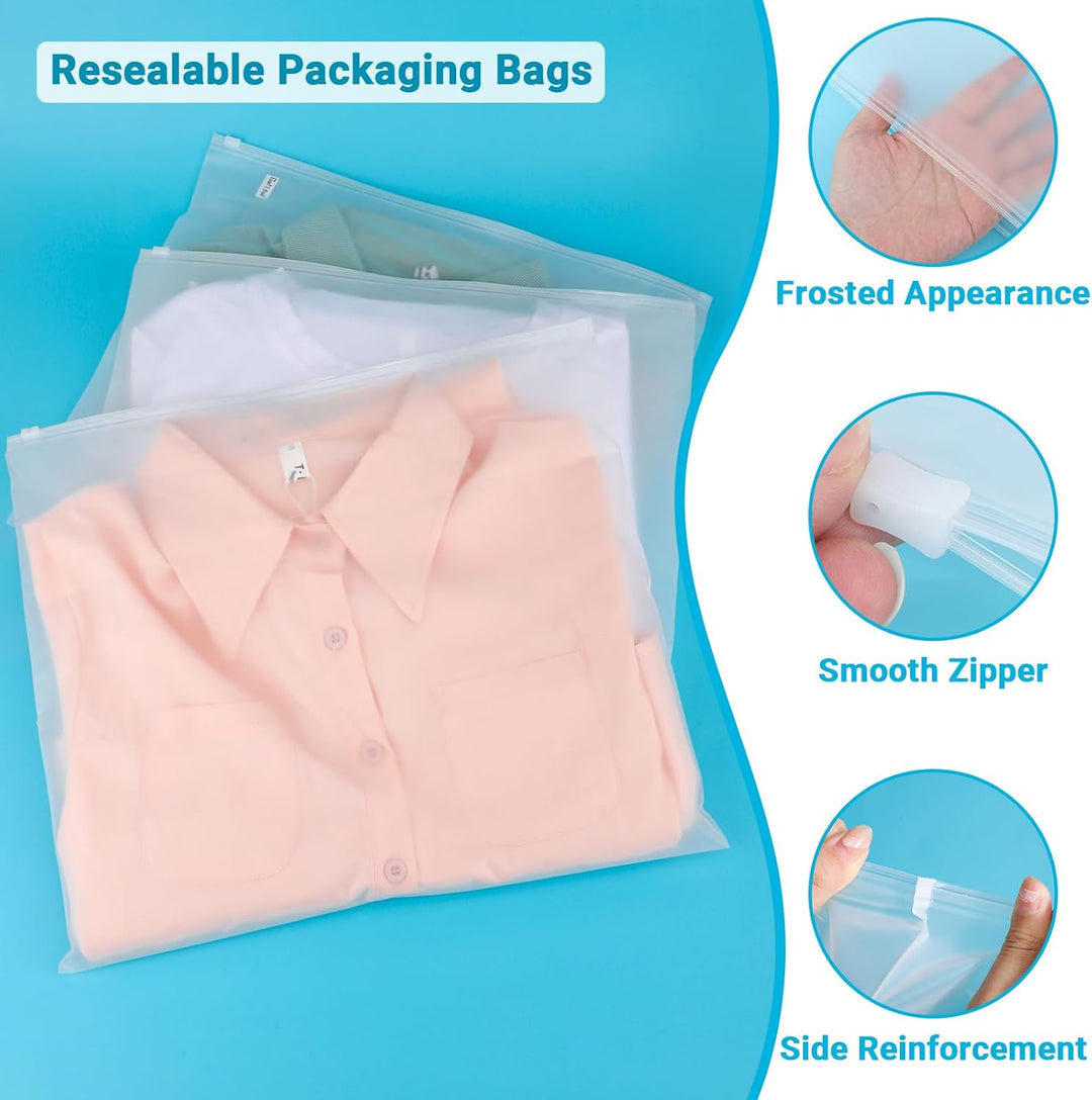 Kleidung Aufbewahrung, 50 Stück 40 * 35cm Zip Beutel Gross, Zip Beutel Reise, Wasserdichter Beutel f