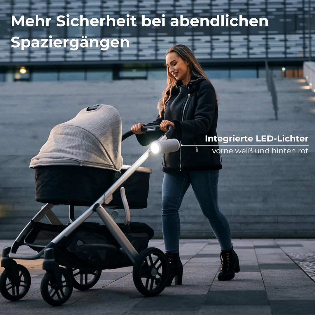 Kinderwagen Schaukler Elektrisch mit Licht – Automatischer Baby Rocker mit 3 Schaukelstufen, Leiser