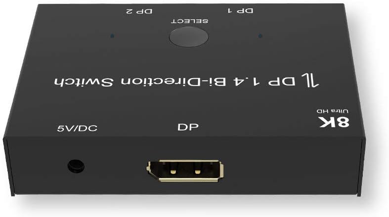 CABLEDECONN DisplayPort 8K DP 1.4 2In 1Out 1In 2Out Switch Bi-Direction 8K@30Hz 4K@120Hz Splitter Co