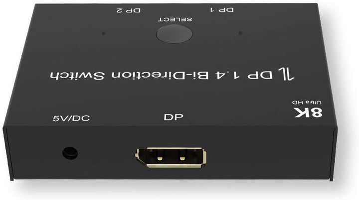 CABLEDECONN DisplayPort 8K DP 1.4 2In 1Out 1In 2Out Switch Bi-Direction 8K@30Hz 4K@120Hz Splitter Co