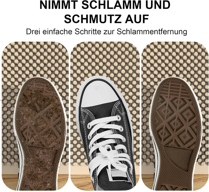 Fowooyeen Fussmatte, Silikon Schmutzfangmatte Fussmatte Aussen und Innen, Wetterfeste Türmatte mit N