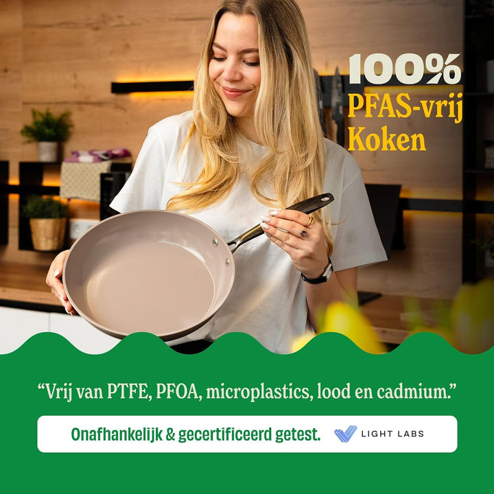Cook & Pan - Taupe of Mind Topfset und Pfannenset 9-teilig-Induktionsgeeignet-PFAS frei Keramik-Besc