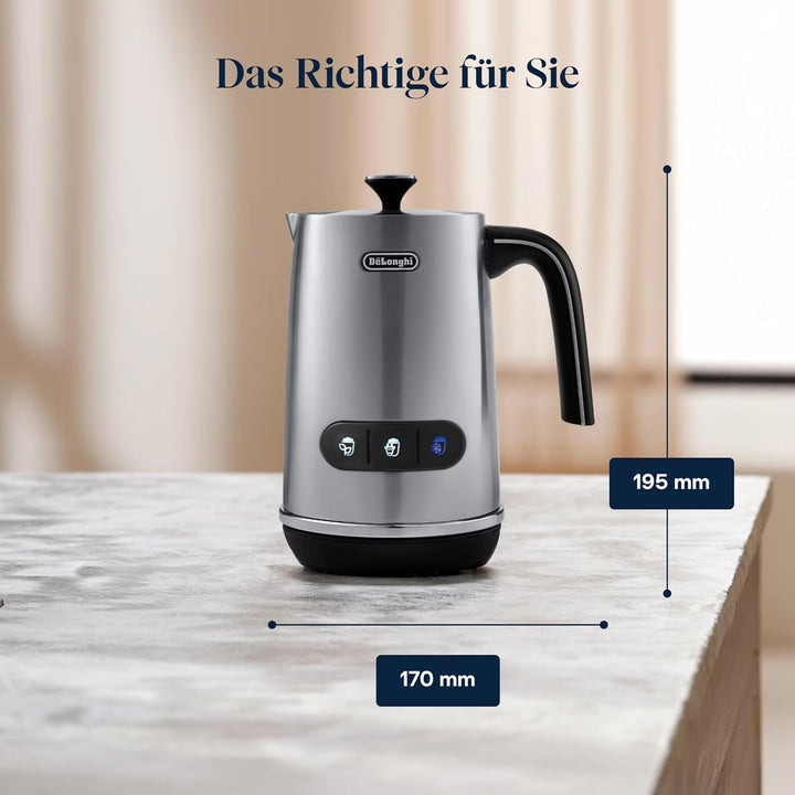 De'Longhi Elektrischer Milchaufschäumer LatteMix EMF3.M, für heisse & kalte Milch & pflanzlichen Alt