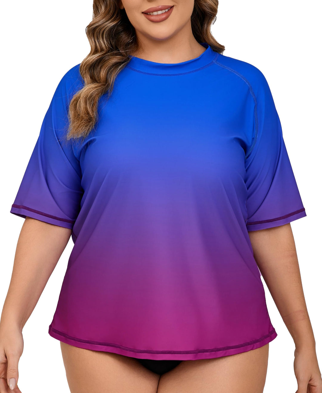 Halcurt UV Shirt Damen Übergrösse Rash Guard Kurzarm UPF 50+ Badeshirt UV Schutz Schwimmshirt Schnel
