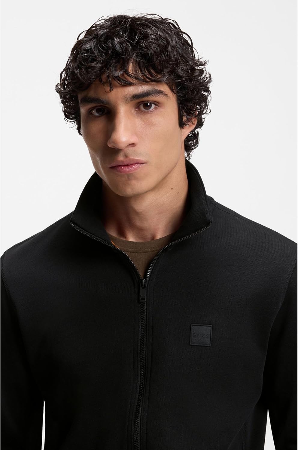 BOSS Herren Zestart Jacke aus Baumwoll-Terry mit Reissverschluss und Logo-Aufnäher XS Black 001, XS