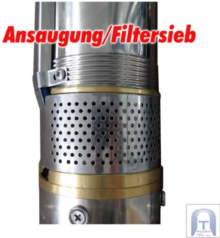 Agora-Tec® AT- 3" Brunnenpumpe 550W mit 30 m Kabel Edelstahl-Tiefbrunnenpumpe mit max: 7,9 bar, 3200