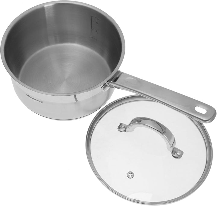 Kochtopf mit Deckel und Griff 0.5 Liter 12cm kb-7131 Edelstahl 0,5 Liter, 0,5 Liter