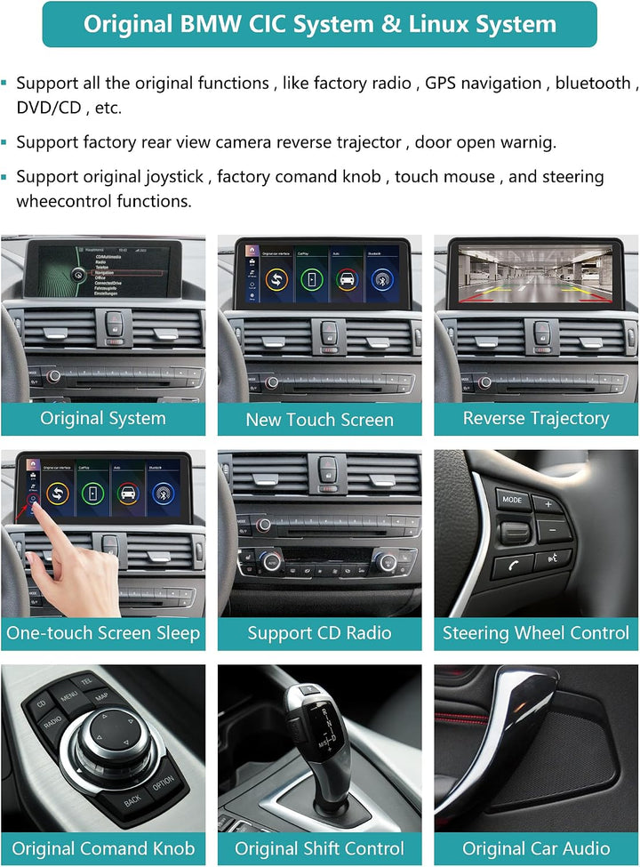 10,25 Zoll Autoradio-Touchscreen für 2008-2012 BMW 1er E81/E82/E87/E88 mit CIC-System, unterstützt A