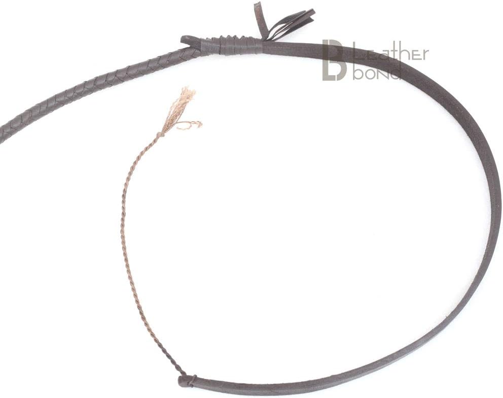 LB'S WHIP Indiana Jones Style 2,4 m 8 geflochtene dunkelbraune Leder Reitpeitsche Bullpeitsche aus e