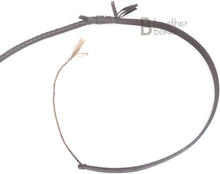 LB'S WHIP Indiana Jones Style 2,4 m 8 geflochtene dunkelbraune Leder Reitpeitsche Bullpeitsche aus e