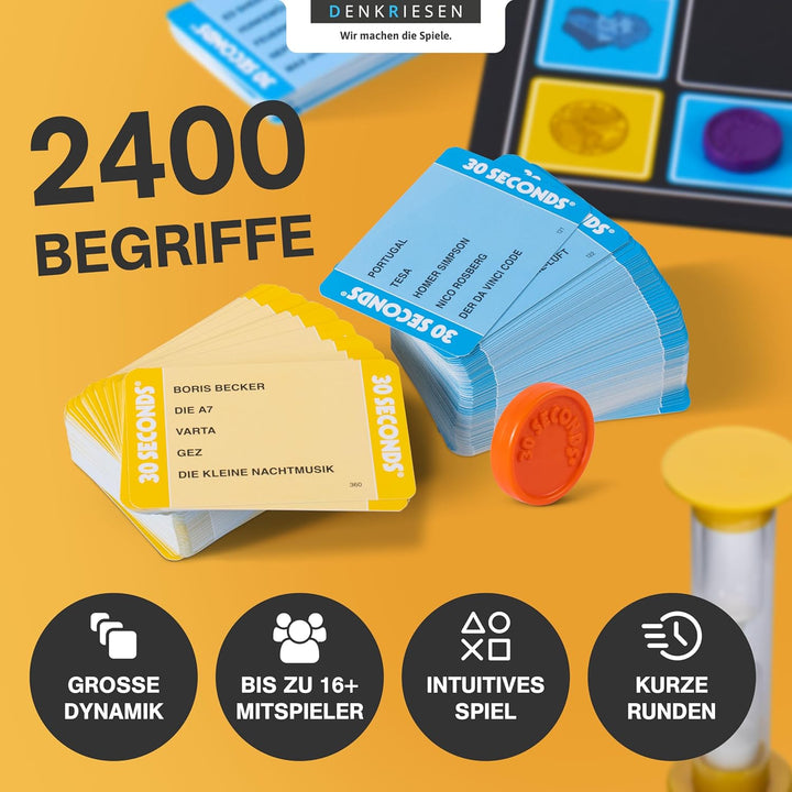 DENKRIESEN - 30 Seconds® - Nur die Zeit kann euch stoppen! | Ab 12 Jahren | 3+ Spieler | Brettspiel