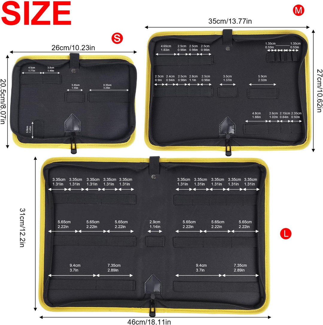 Andux Zone Werkzeugsätze Reissverschluss Aufbewahrungstasche für Werkzeugkoffer WJSNB-02 (Gelb,L) Ge