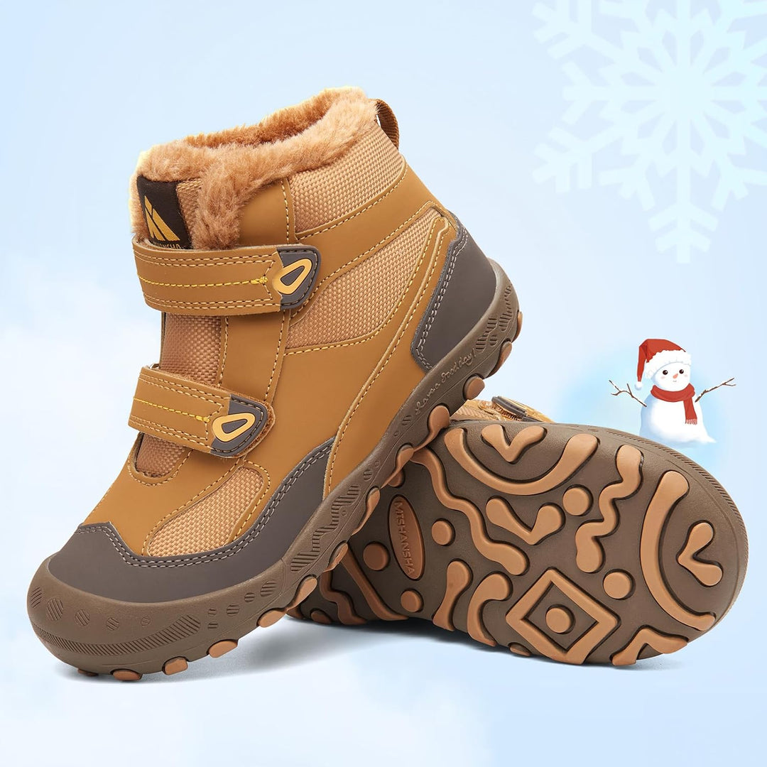 Mishansha Kinder Outdoor Winterschuhe Warm Gefüttert Winterstiefel, Gr.24-38 26 EU Tortilla Braun, 2
