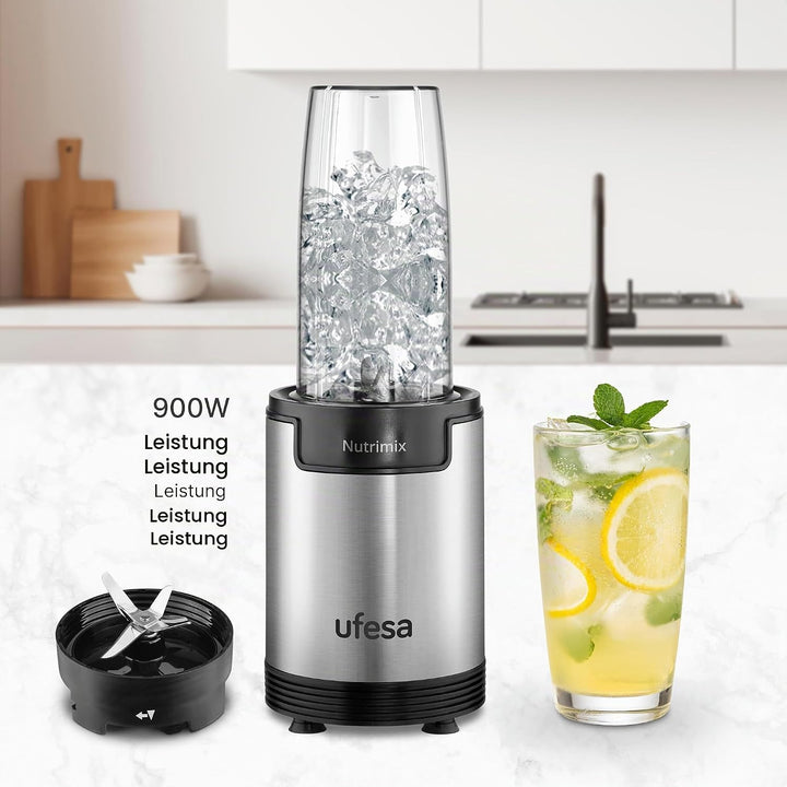 Ufesa Nutrimix Einzel-Standmixer, Multifunktionaler Nährstoff- und Vitaminextraktor, 900W Leistung,