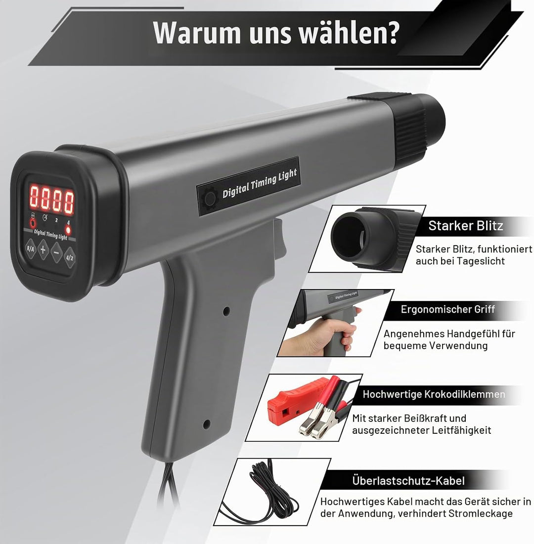 Yosoo Health Gear Digitales Motor-Timing-Licht, Digitales Timing-Licht, Induktives Stroboskop-Timing