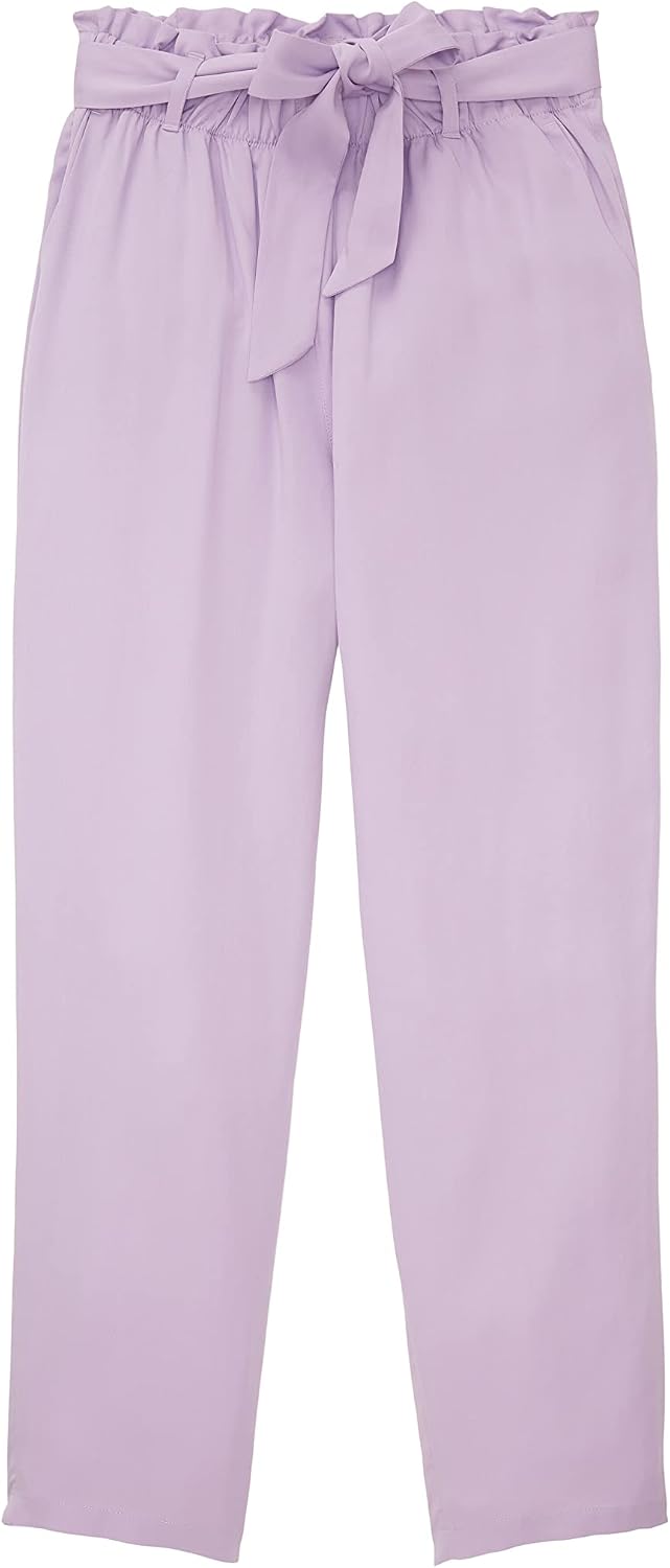 TOM TAILOR Denim Damen Relaxed Tapered Hose mit Bindegürtel L 31042 - Lilac Vibe, L 31042 - Lilac Vi