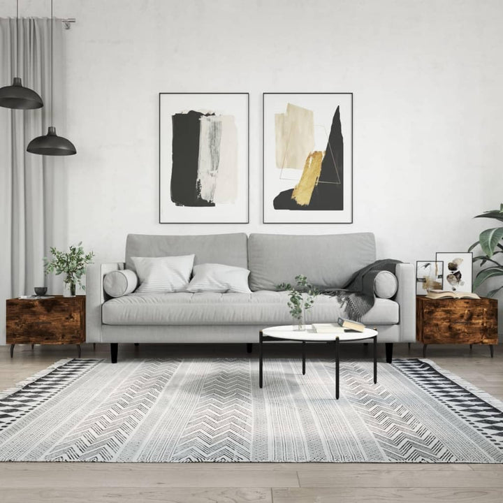 vidaXL Couchtisch 2 STK., Sofatisch für Wohnzimmer, Wohnzimmertisch mit viel Stauraum, Beistelltisch