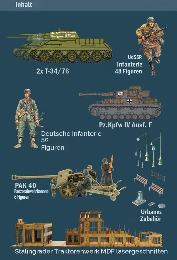 Italeri 6193S 1:72 Battle Set Stalingrad Siege, originalgetreue Nachbildung, Modellbau, Basteln, Hob