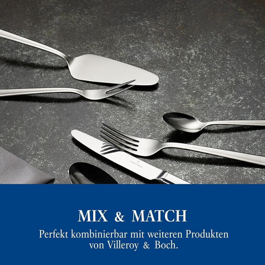 Villeroy & Boch – Victor Besteckset 48 tlg. Silber/Platin, Spülmaschinenfest, Rostfrei, Besteck Set