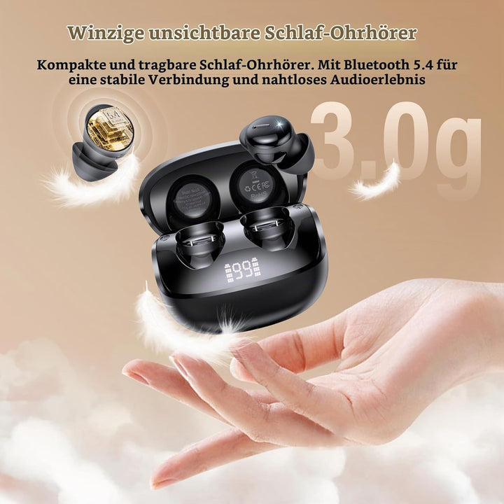 Bluetooth Kopfhörer In Ear, Mini Schlafkopfhörer für Seitenschläfer 2026 | Bluetooth 5.4 Hi-Fi Sound