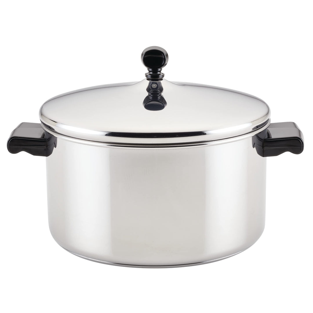 Farberware Klassischer Suppentopf mit Deckel, Edelstahl, 6 l, silberfarben 6 Quart regulärer Deckel,