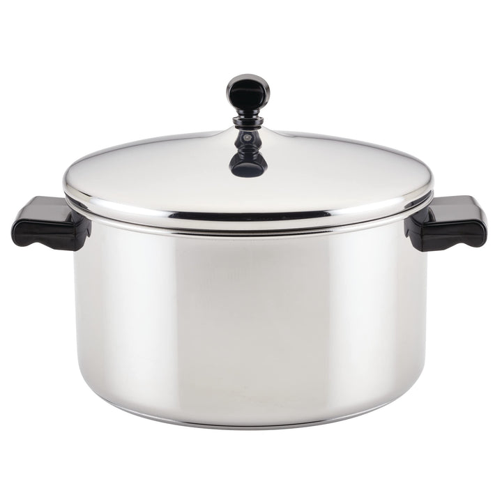Farberware Klassischer Suppentopf mit Deckel, Edelstahl, 6 l, silberfarben 6 Quart regulärer Deckel,