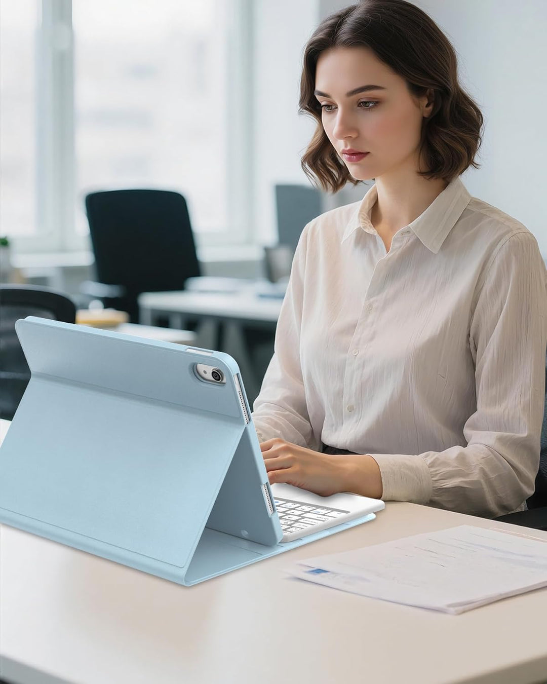 Hülle mit Tastatur und Touchpad für iPad 11./10. Generation (2025/2022) – QWERTZ Deutsch Bluetooth K
