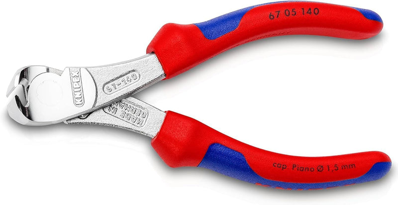 Knipex Kraft-Vornschneider verchromt, mit Mehrkomponenten-Hüllen 140 mm 67 05 140 140 mm verchromt M