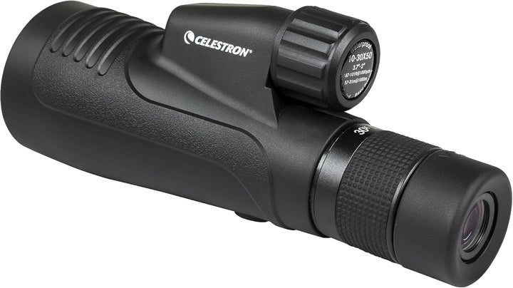 Celestron 72373 Outland X 10-30x50mm Waterproof Monocular with Tripod, Cleaning Cloth, Eyepiece Cove