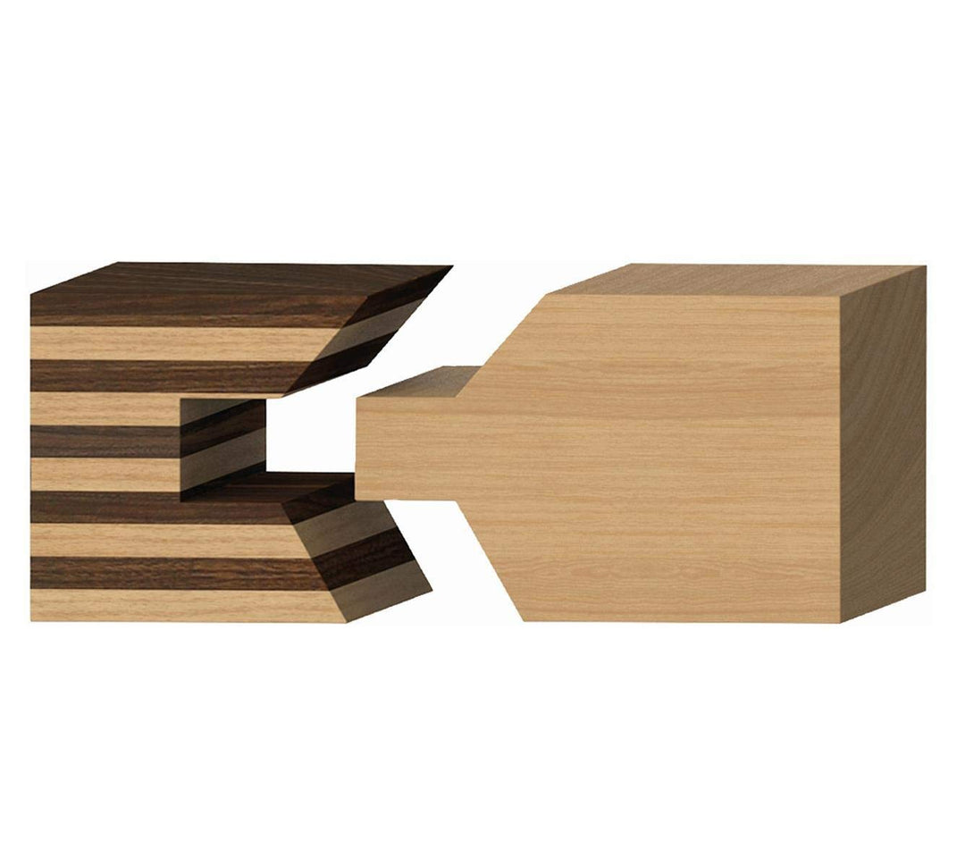ENT 16478 2-tlg. Kantenverleimfräser-Set für stabile Eckverbindungen, HW, Schaft (S) 12 mm, Durchmes