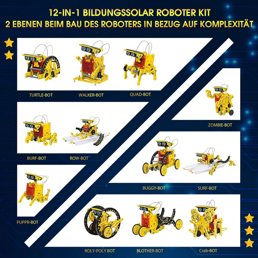 Solar Roboter Spielzeug ab 8 Jahre,OMWay 12-in-1 STEM Experimente für Kinder Alter 9 10 11 12,Konstr