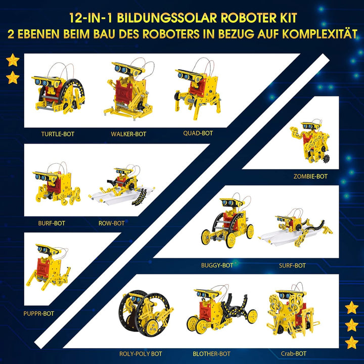 Solar Roboter Spielzeug ab 8 Jahre,OMWay 12-in-1 STEM Experimente für Kinder Alter 9 10 11 12,Konstr