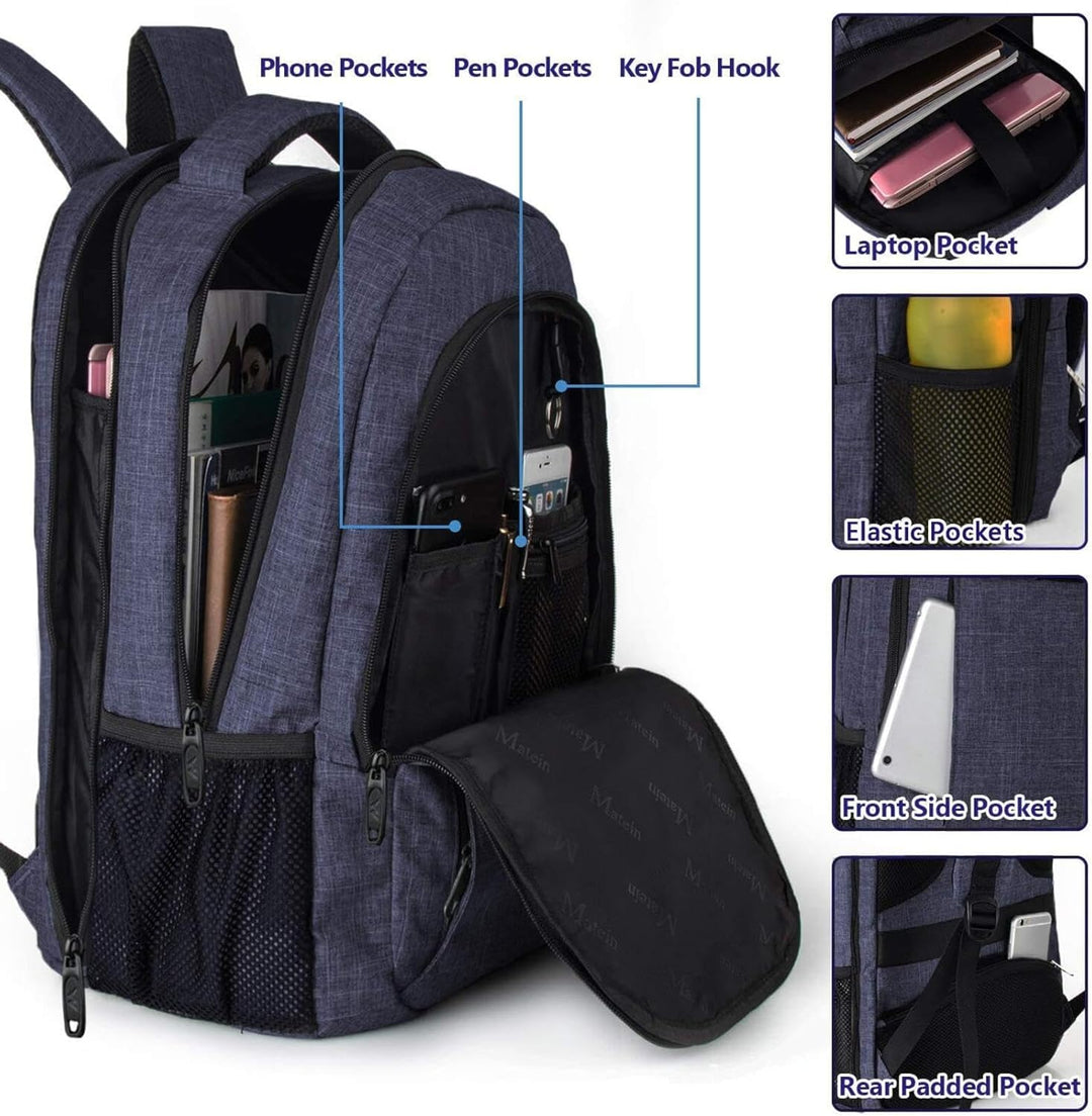MATEIN Rucksack Herren Grosse 17,3 Zoll, Computer Arbeitsrucksack mit Laptopfach USB-Ladeanschluss S