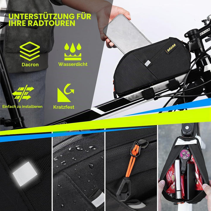 Desing Wish 1,5 L Fahrrad Rahmentasche Wasserdicht Fahrradtasche Rahmen Oberrohrtasche Werkzeugtasch