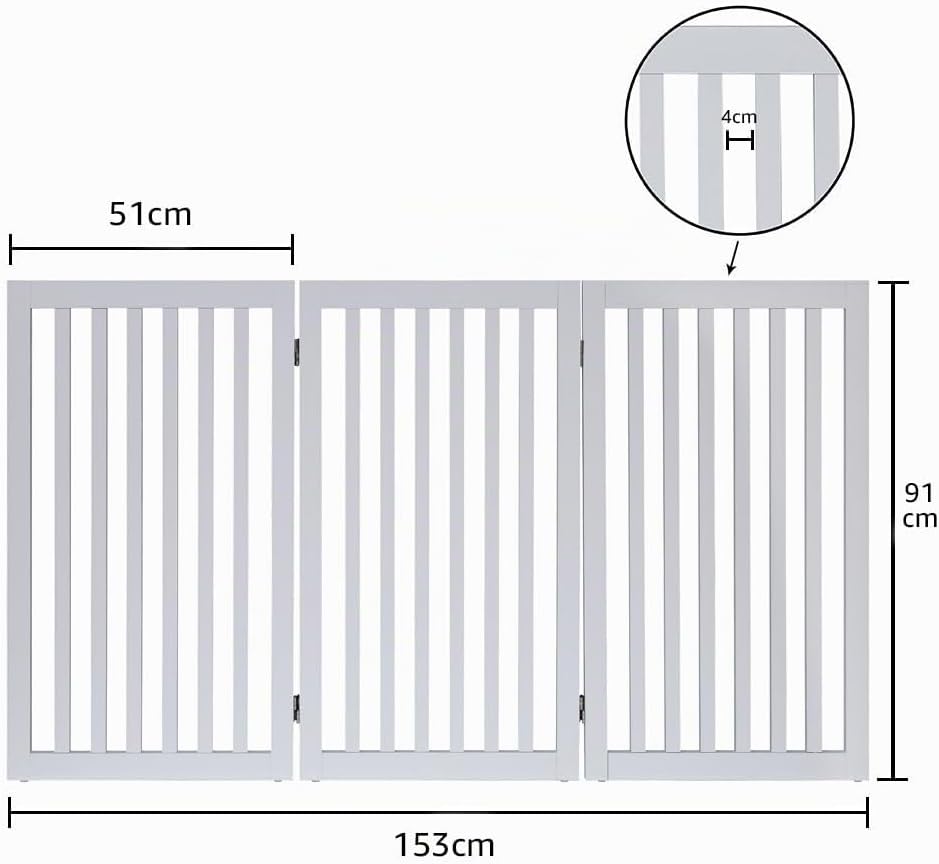 unipaws Absperrgitter, freistehendes Schutzgitter mit Füssen, Treppenschutzgitter ohne bohren, Holz-